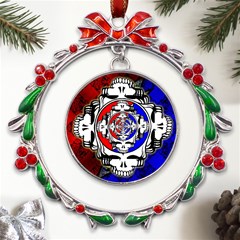 The Grateful Dead Metal X mas Wreath Ribbon Ornament by Grandong