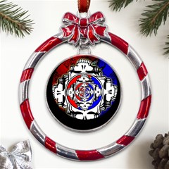 The Grateful Dead Metal Red Ribbon Round Ornament by Grandong