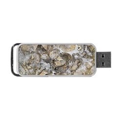 Fossilized Seashell Texture Print Design Bk Portable Usb Flash (two Sides) by dflcprintsclothing