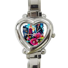 City Rose 2-gigapixel-art-scale-4 00x Heart Italian Charm Watch by BrightWear