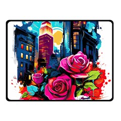 City Rose 2-gigapixel-art-scale-4 00x Two Sides Fleece Blanket (small) by BrightWear