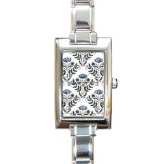 Flower Seamless Pattern Victorian Rectangle Italian Charm Watch by Loisa77