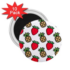 Strawberries Pineapples Fruits 2 25  Magnets (10 Pack)  by Loisa77