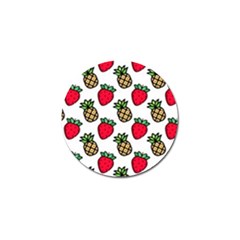 Strawberries Pineapples Fruits Golf Ball Marker by Loisa77