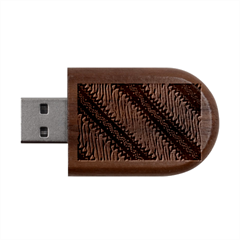 Batik Indonesian Culture Indonesia Authentic Wood Oval Usb Flash Drive by Perong