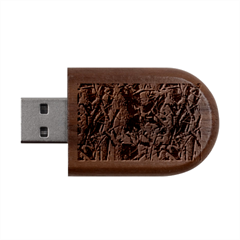 Realtree Camo Seamless Pattern Wood Oval Usb Flash Drive by Perong