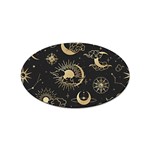 Asian Seamless Pattern With Clouds Moon Sun Stars Vector Collection Oriental Chinese Japanese Korean Sticker Oval (100 pack) Front