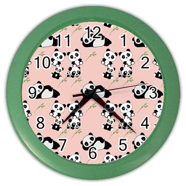 Cute Panda Animal Pattern Color Wall Clock