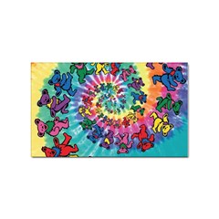 Tie Dye Grateful Dead Bears Sticker Rectangular (100 Pack) by Perong