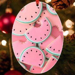 Aesthetic Cute Kawaii Watermelon Uv Print Acrylic Ornament Oval by Perong