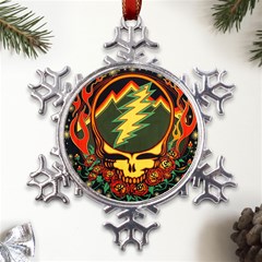 Grateful Dead Scarlet Fire Metal Large Snowflake Ornament by Perong