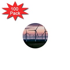 Wind Giants At Twilight 1  Mini Buttons (100 Pack)  by Tellerarts