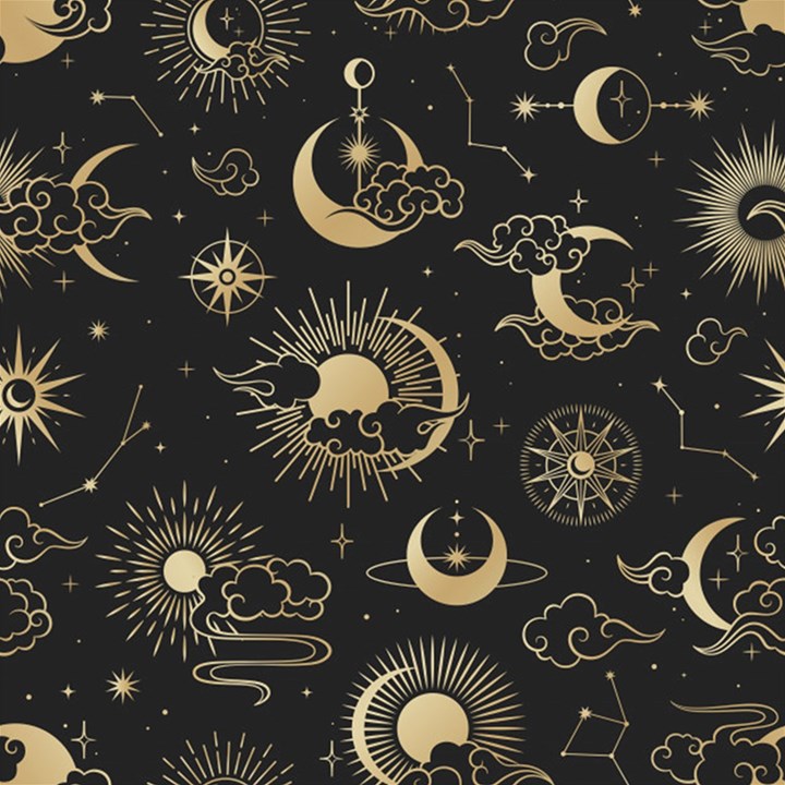 Asian Seamless Pattern With Clouds Moon Sun Stars Vector Collection Oriental Chinese Japanese Korean Play Mat (Square)