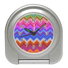 Pattern Chevron Zigzag Background Travel Alarm Clock by Grandong