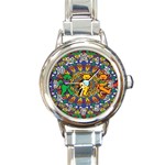 Dead Dancing Bears Grateful Dead Pattern Round Italian Charm Watch Front