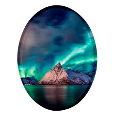 Amazing Aurora Borealis Colors Oval Glass Fridge Magnet (4 Pack) by Grandong