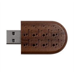 Liquid Splash Pattern Stroke Drip Wood Oval Usb Flash Drive by Perong