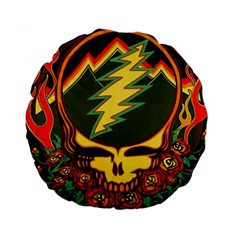 Grateful Dead Steal Your Face Deadhead Hippie Logo Music Standard 15  Premium Round Cushions by Perong