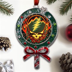 Grateful Dead Steal Your Face Deadhead Hippie Logo Music Metal X mas Lollipop With Crystal Ornament by Perong