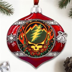 Grateful Dead Steal Your Face Deadhead Hippie Logo Music Metal Snowflake And Bell Red Ornament by Perong