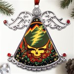 Grateful Dead Steal Your Face Deadhead Hippie Logo Music Metal Angel with Crystal Ornament Front