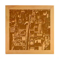 Art Cityscape Japanese Wood Photo Frame Cube by Perong