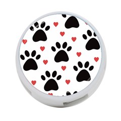 Dog Paw Vector Seamless Pattern With Hearts 4-port Usb Hub (two Sides) by Perong