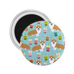 Corgi Boba Tea Bubble Tea Kawaii Food Welsh Corgis Dog Pattern 2 25  Magnets by Perong