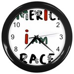 America  I Am Race Wall Clock (Black) Front