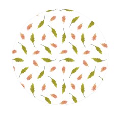 Leaves Pattern Seamless Texture Mini Round Pill Box by Perong