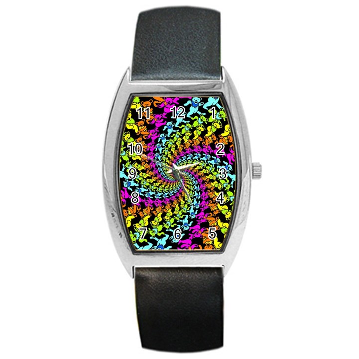 3d Grateful Dead 90 s Neon Dancing Bears Barrel Style Metal Watch