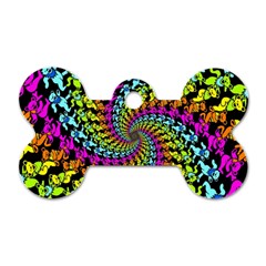 3d Grateful Dead 90 s Neon Dancing Bears Dog Tag Bone (one Side) by Perong