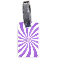 Spiral Vortex Rays Lavender Swirl Purple Luggage Tag (two Sides) by Salmanaz77