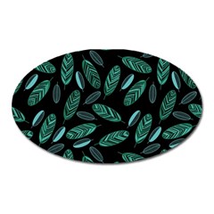 Leaves Pattern Abstract Blade Oval Magnet by Salmanaz77