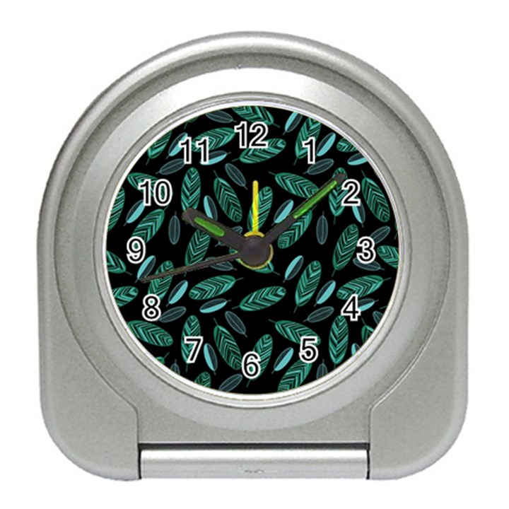 Leaves Pattern Abstract Blade Travel Alarm Clock