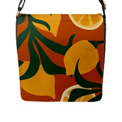 Lemon Citrus Fruit Summer Painting Drawing Flap Closure Messenger Bag (l) by Grandong