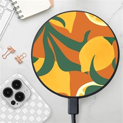 Lemon Citrus Fruit Summer Painting Drawing Wireless Fast Charger(black) by Grandong