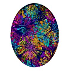 Illustration Graphics Art Oval Glass Fridge Magnet (4 Pack) by anzea