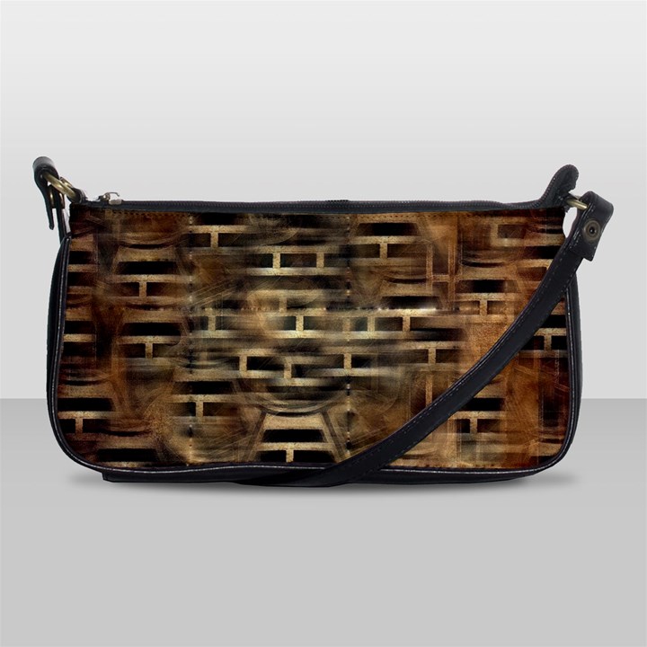 Textures Brown Wood Shoulder Clutch Bag