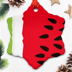 Watermelon Black Green Melon Red Ornament (snowflake) by Cemarart