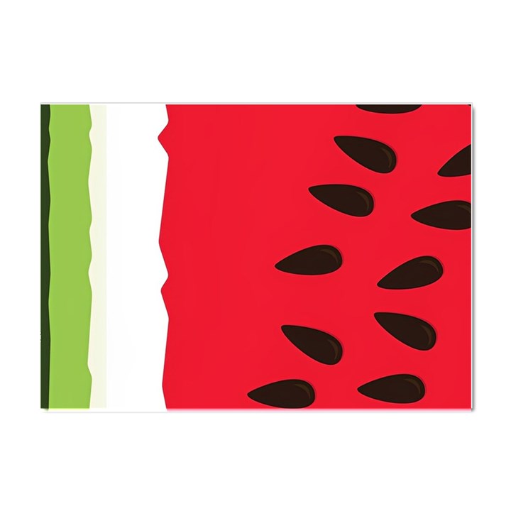 Watermelon Black Green Melon Red Crystal Sticker (A4)