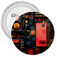 Tech Technology Pattern 3  Buttons by Salmanaz77