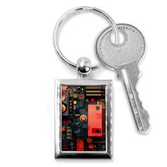 Tech Technology Pattern Key Chain (rectangle) by Salmanaz77