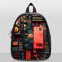 Tech Technology Pattern School Bag (small) by Salmanaz77