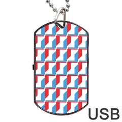 Fabric Geometric Pattern Background Dog Tag Usb Flash (two Sides) by Salmanaz77