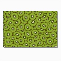 Kiwi Fruit Pattern Green Background Postcards 5  X 7  (pkg Of 10) by Paksenen