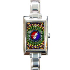 Grateful Dead Bear Pattern Rectangle Italian Charm Watch by Maspions