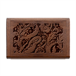 Seamless Pattern Paisley Decorative Wood Oval USB Flash Drive Box