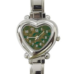 Seamless Pattern Pattern Leaves Heart Italian Charm Watch by Paksenen