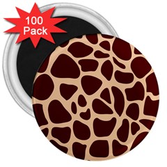 Animal Print Girraf Patterns 3  Magnets (100 Pack) by Ket1n9